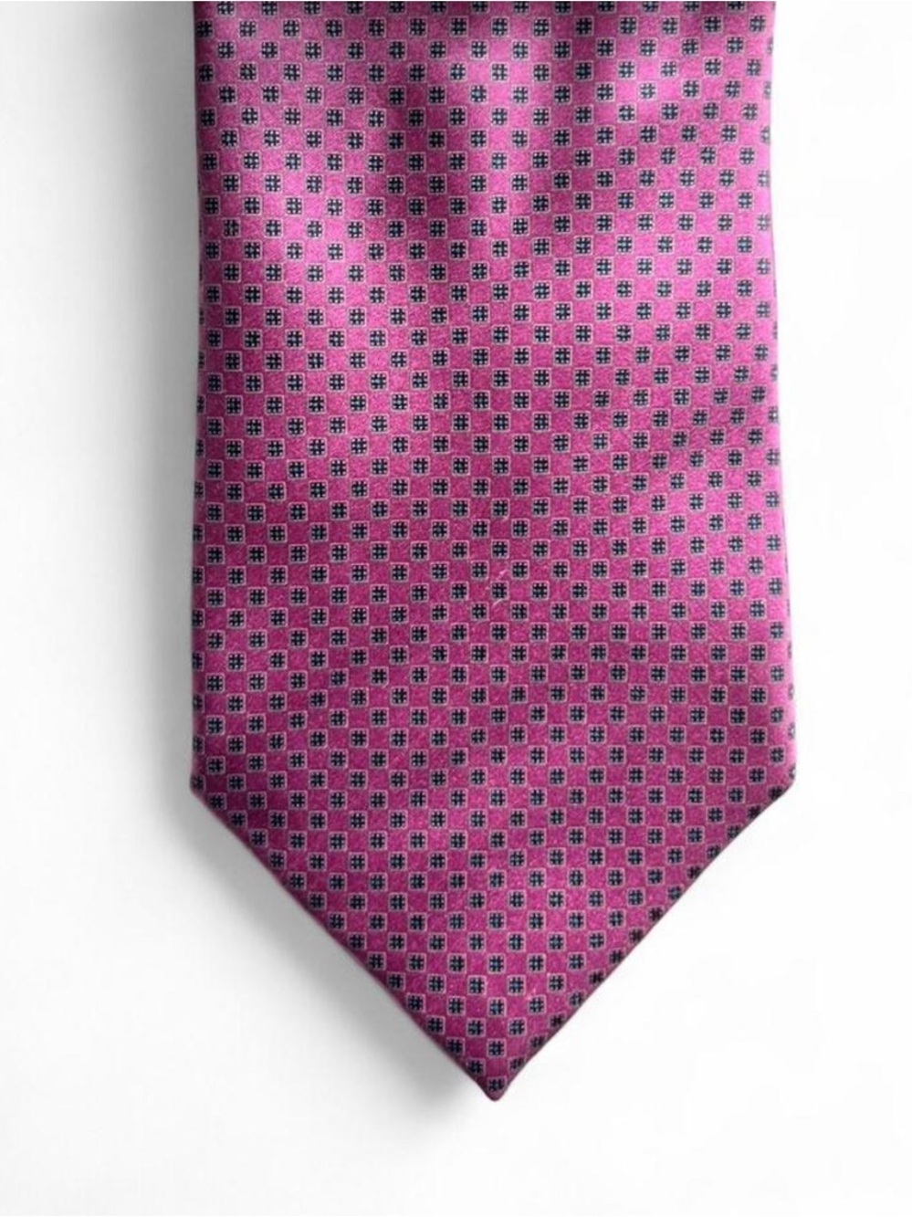 Ermenegildo Zegna Pink Silk Tie Geometric Designer Luxury Menswear - Picture 2 of 5